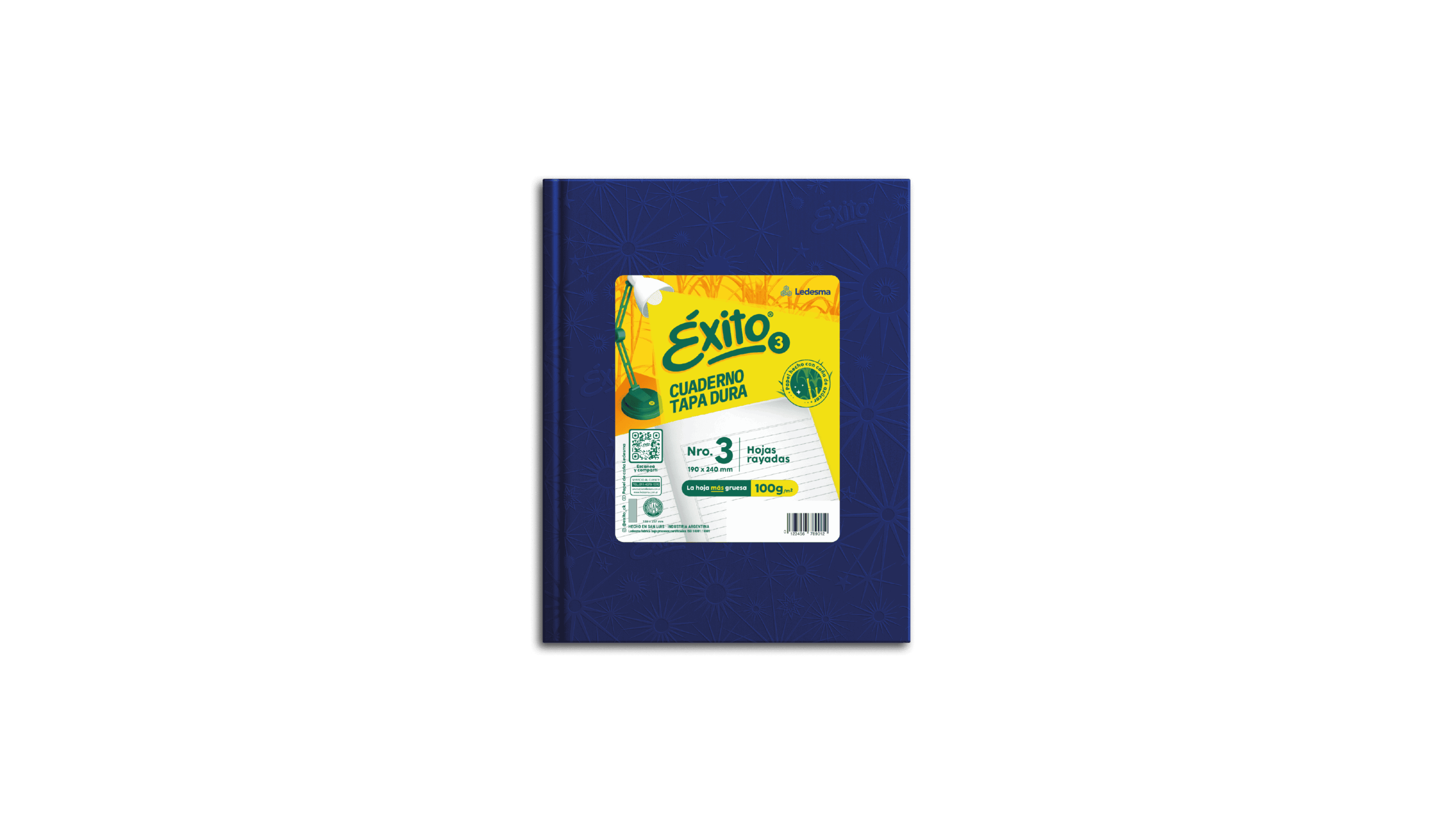 CUADERNO EXITO E3 FORRADO UNIVERSO TD X 100 HJ AZUL RY