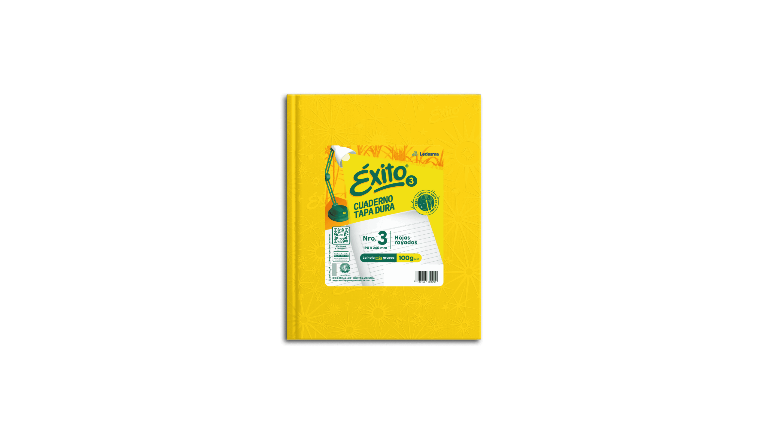 CUADERNO EXITO E3 FORRADO UNIVERSO TD X 100 HJ AMARILLO RY