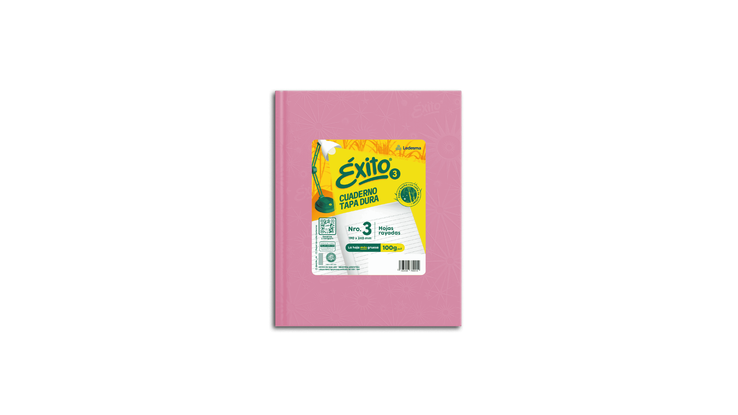 CUADERNO EXITO E3 FORRADO UNIVERSO TD X 100 HJ ROSA RY