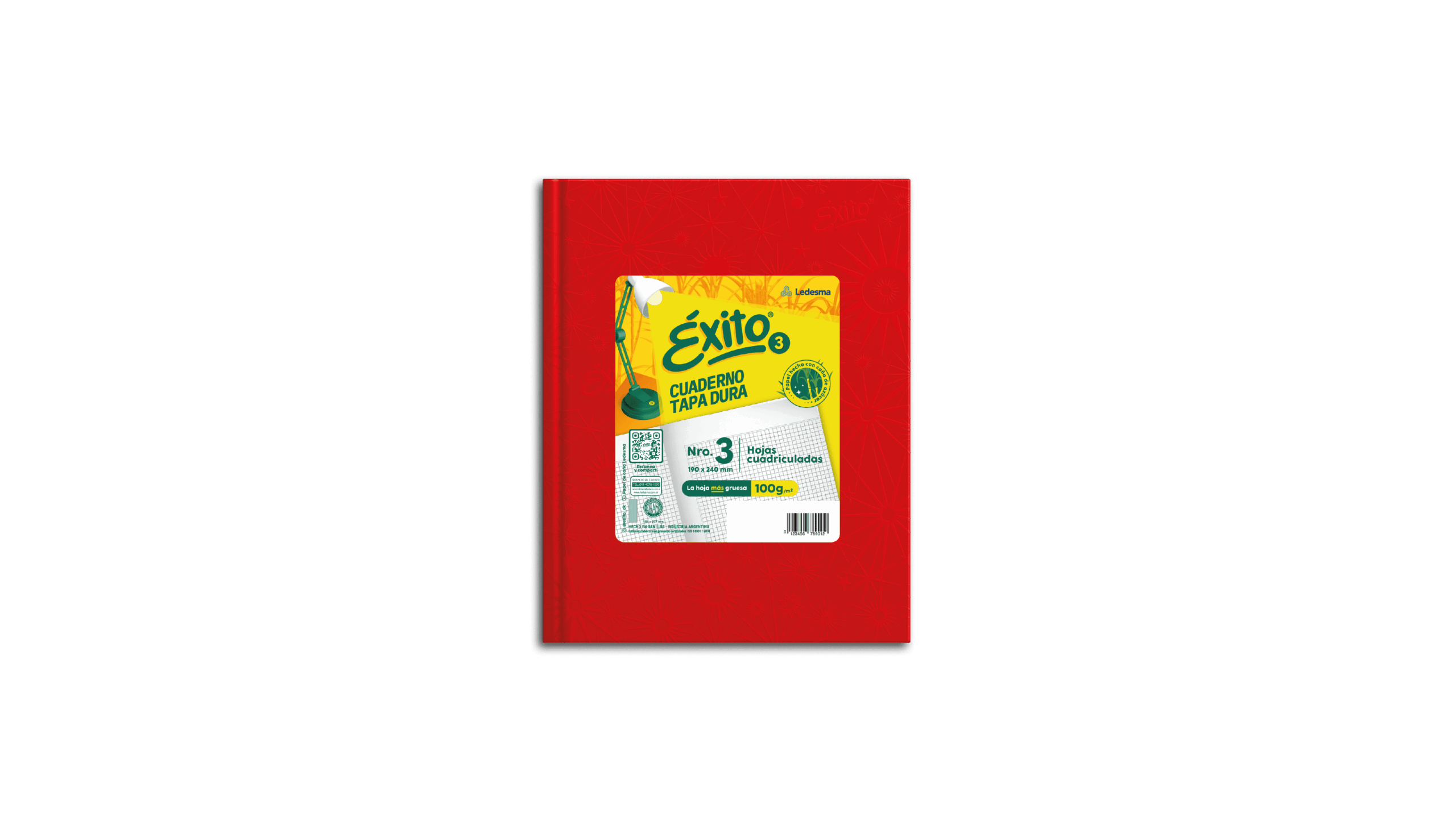 CUADERNO EXITO E3 FORRADO UNIVERSO TD X 48 HJ ROJO CD