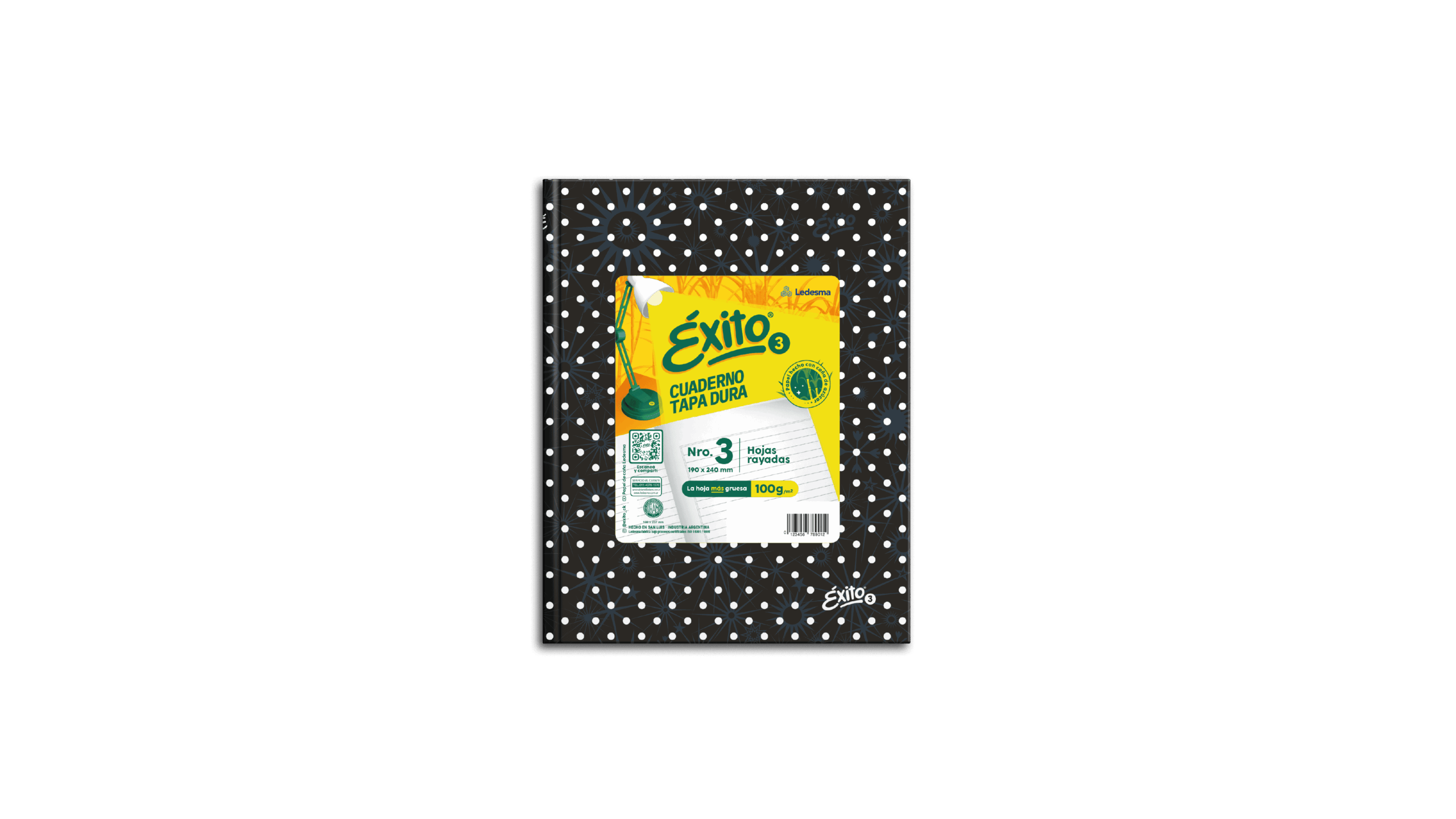CUADERNO EXITO E3 UNIVERSO LUNARES TD X 48 HJ NEGRO RY