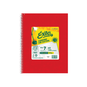 CUADERNO EXITO E7 FORRADO UNIVERSO TD C/ESP X 60 HJ ROJO CD