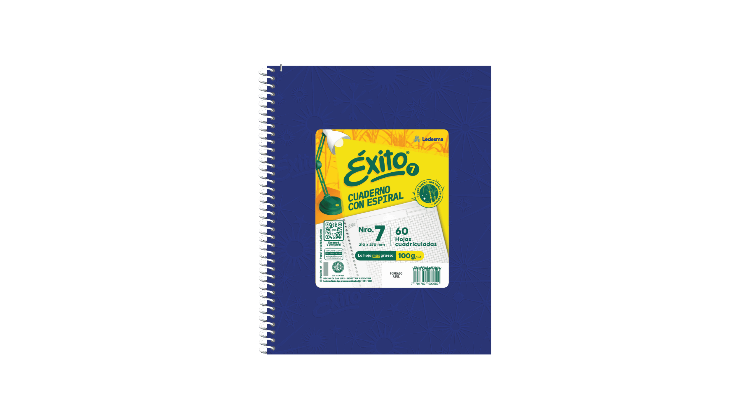 CUADERNO EXITO E7 FORRADO UNIVERSO TD C/ESP X 60 HJ AZUL CD