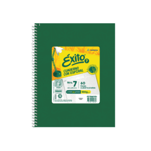 CUADERNO EXITO E7 FORRADO UNIVERSO TD C/ESP X 60 HJ VERDE CD