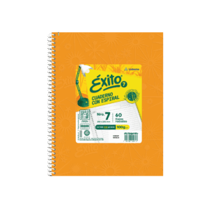 CUADERNO EXITO E7 21*27 FORRADO TD C/ESP X 60 HJ NARANJA RY