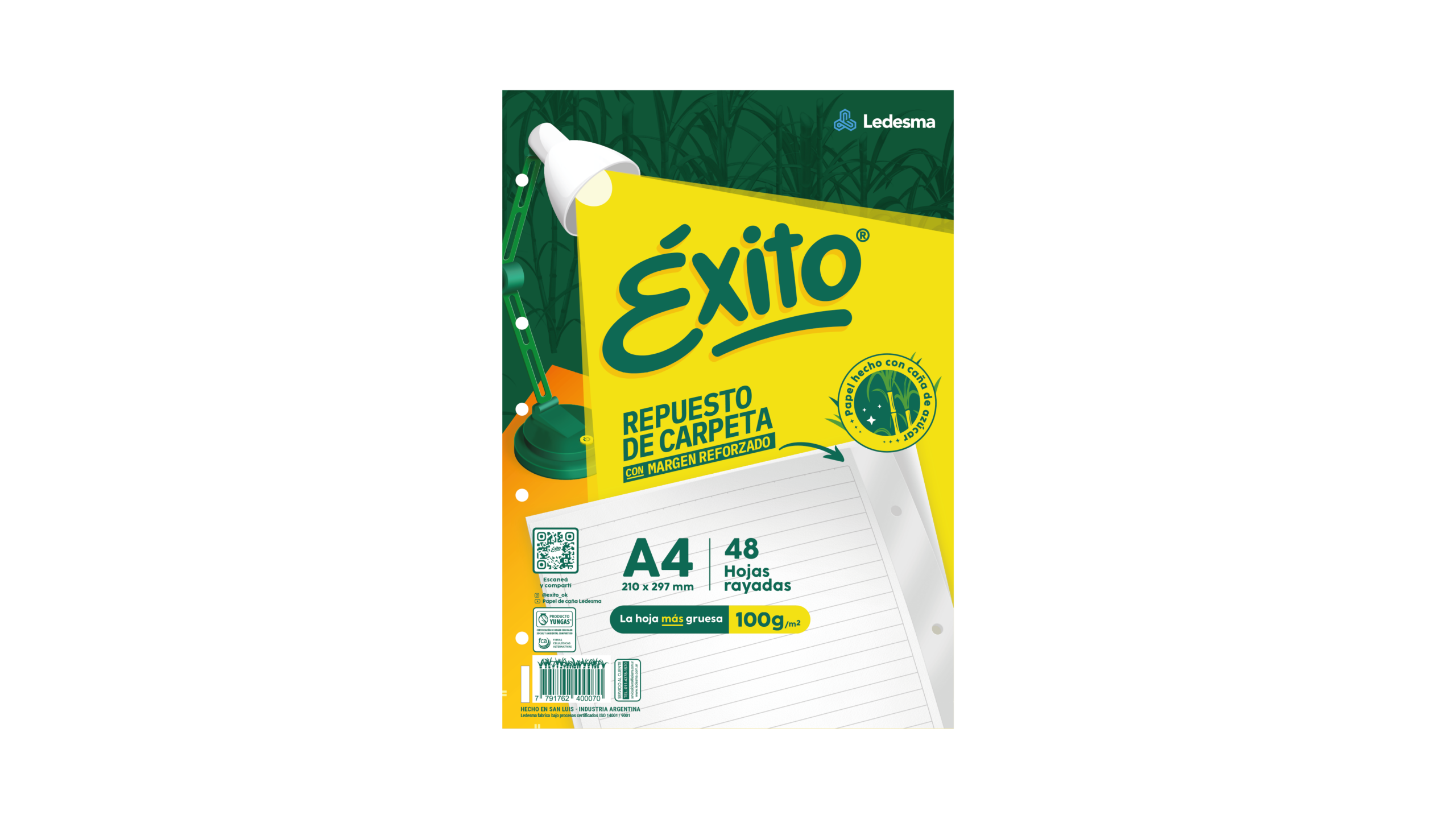 REPUESTO EXITO A4 C/ MARGEN REFORZADO X 48 HJ RY