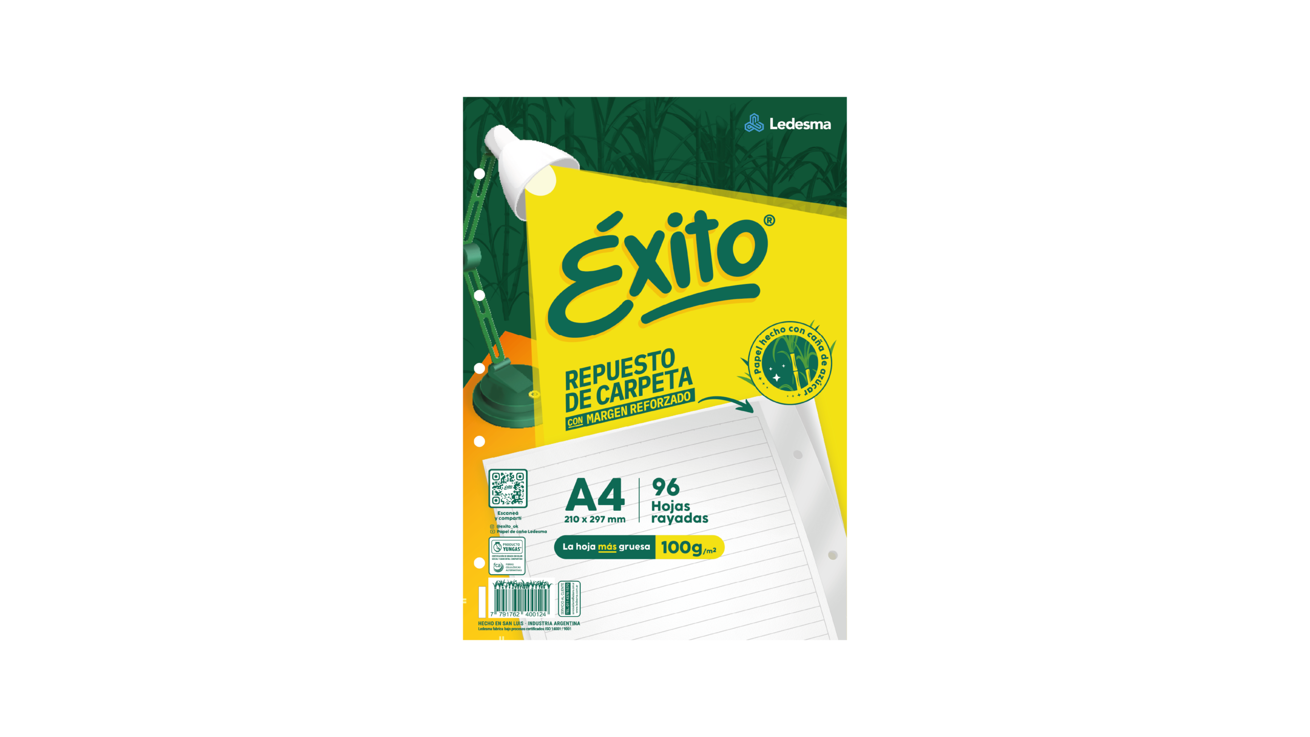 REPUESTO EXITO A4 C/MARGEN REFORZADO X 96 HJ RY