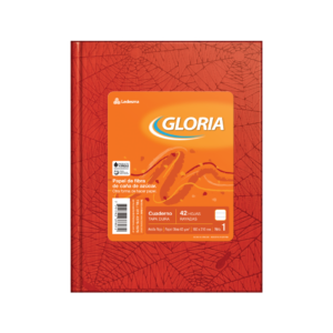 CUADERNO GLORIA FORRADO ARAÑA TAPA DURA X 48 HJ RY ROJO