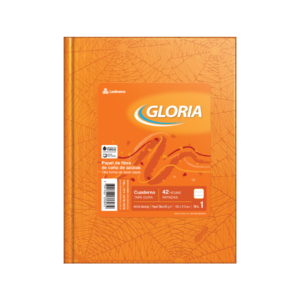 CUADERNO GLORIA FORRADO ARAÑA TAPA DURA X 48 HJ RY NARANJA