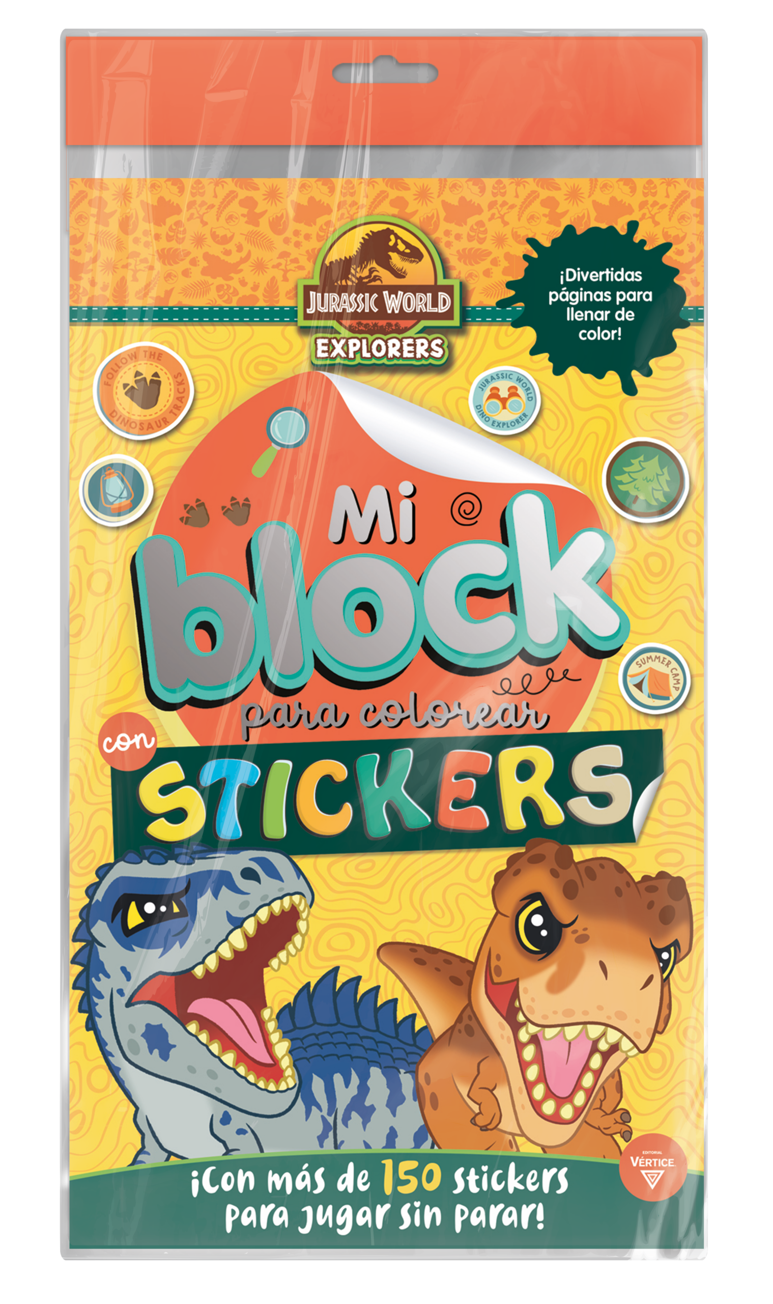 MI BLOCK VERTICE CON STICKERS JURASSIC WORLD Nº1 6348