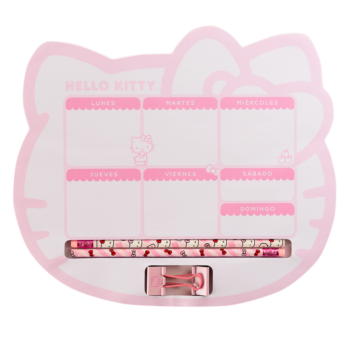 PLANNER MOOVING SEMANAL C/ ACCESORIOS HELLO KITTY