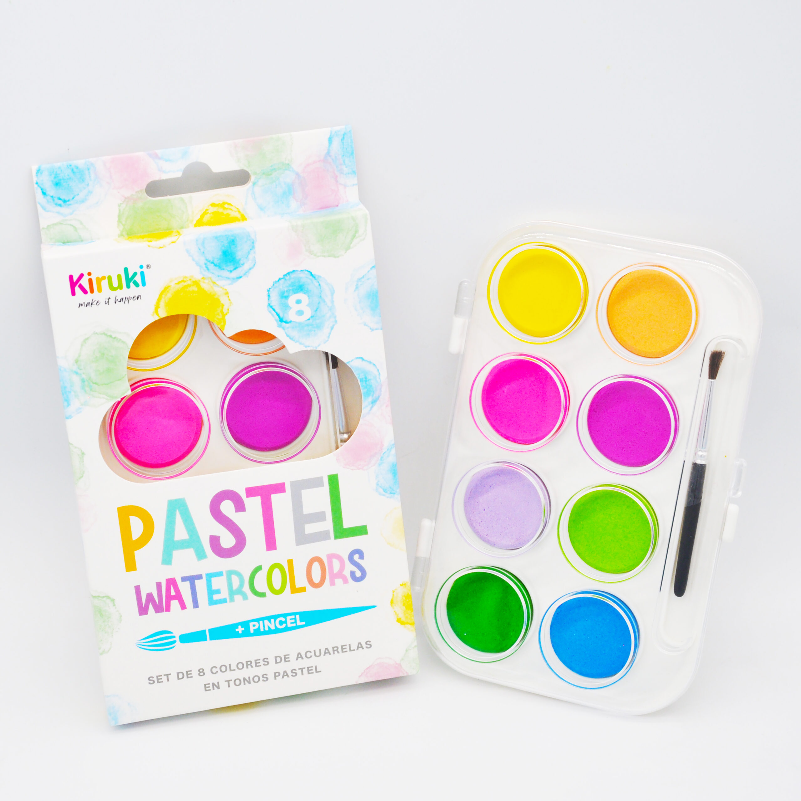 ACUARELA KIRUKI COL PASTEL X 8 UN C/ PINCEL