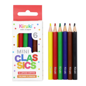 LAPICES COLORES KIRUKI RESINA CORTOS X 6 UN