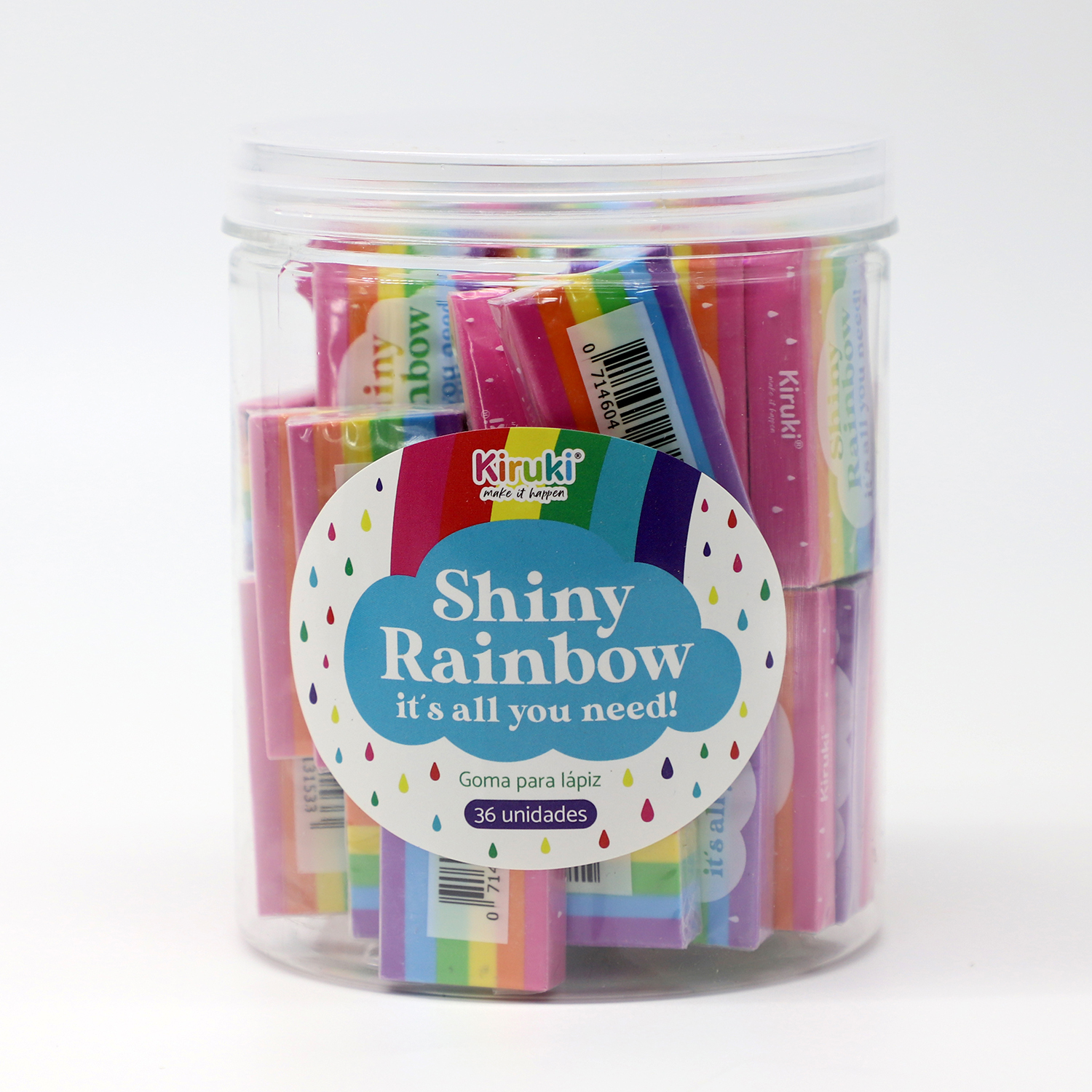 GOMA DE BORRAR KIRUKI RAINBOW X 36 UN