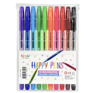 BOLIGRAFO KIRUKI HAPPY PEN SURTIDO X 10 UN