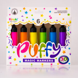 MARCADOR KIRUKI  PUFFY 3D X 6 SURTIDOS
