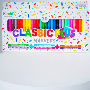 MARCADOR KIRUKI CLASSIC PLUS CLAS + PASTEL + NEON X 30 UN