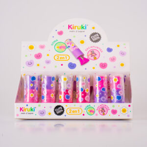 LAPIZ LABIAL KIRUKI CUTE 2 EN 1 GOMA + SACAP X 24 UN