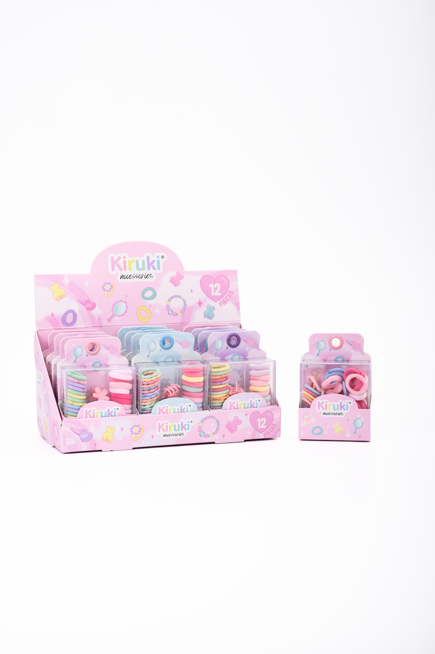 SET KIRUKI ACCESORIOS TONOS PASTEL X 12 UN