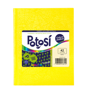 CUADERNO POTOSI X 42 HJS RY FORRADO AMARILLO