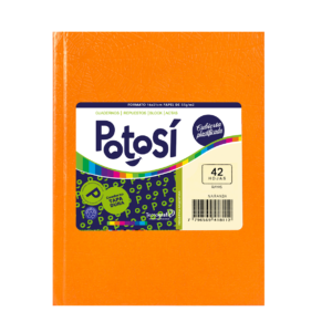 CUADERNO POTOSI X 42 HJS RY FORRADO NARANJA