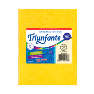 CUADERNO TRIUNFANTE X 50 HJS RY FORRADO AMARILLO