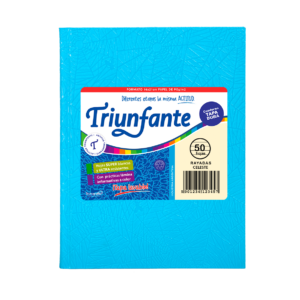 CUADERNO TRIUNFANTE X 50 HJS RY FORRADO CELESTE
