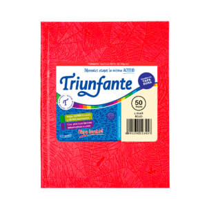 CUADERNO TRIUNFANTE X 50 HJS LISO FORRADO ROJO