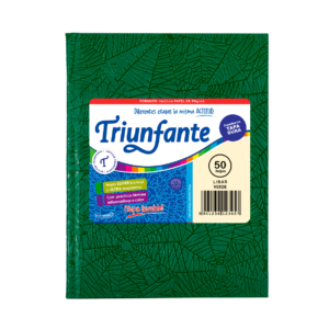 CUADERNO TRIUNFANTE X 50 HJS LISO FORRADO VERDE