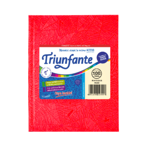 CUADERNO TRIUNFANTE X 100 HJS RY FORRADO ROJO