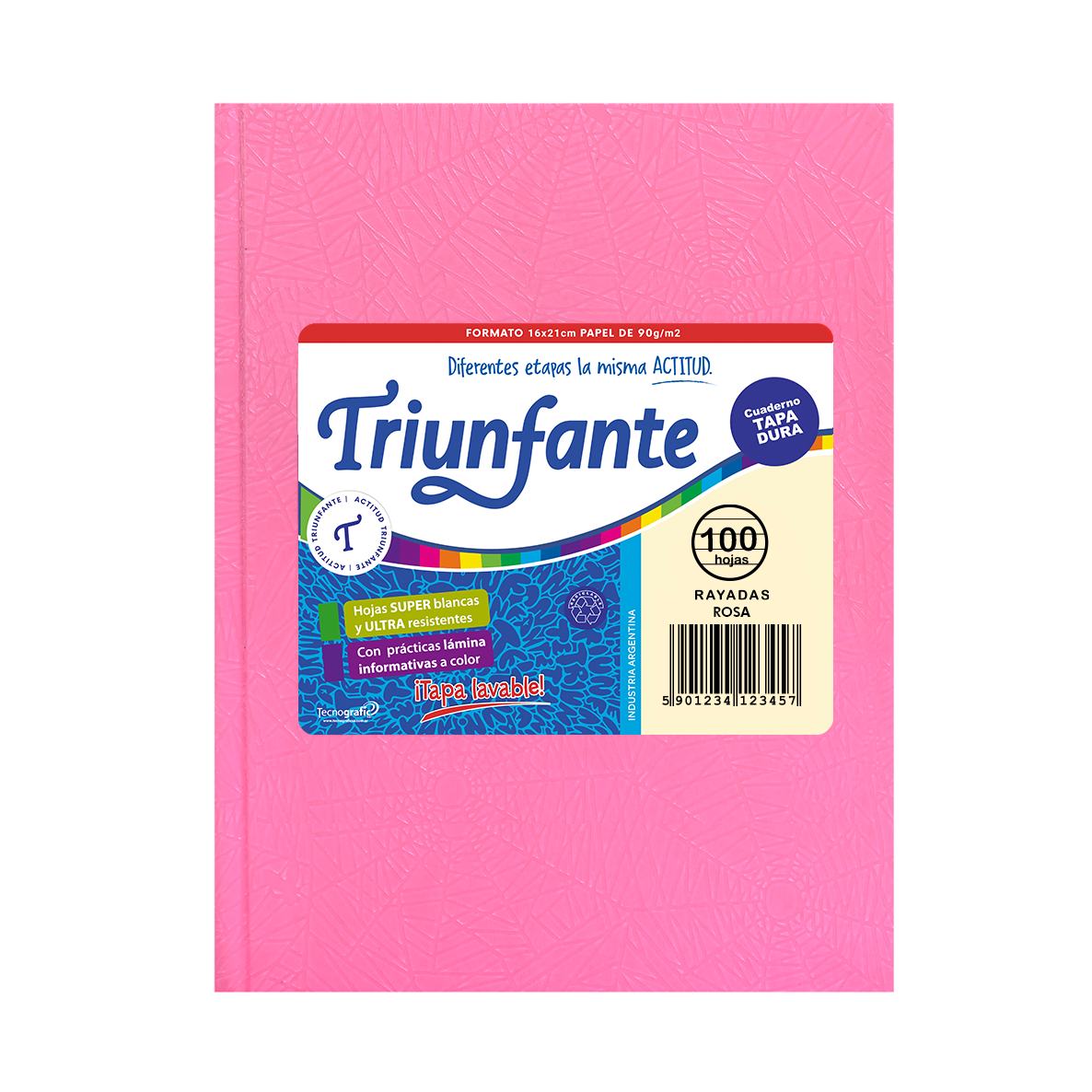 CUADERNO TRIUNFANTE X 100 HJS RY FORRADO ROSA