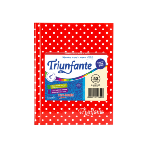 CUADERNO TRIUNFANTE X 50 HJS RY LUNARES ROJO