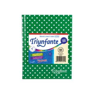 CUADERNO TRIUNFANTE X 50 HJS RY LUNARES VERDE