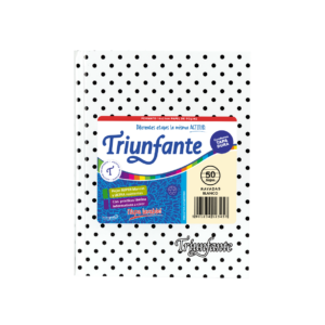 CUADERNO TRIUNFANTE X 50 HJS RY LUNARES BLANCO