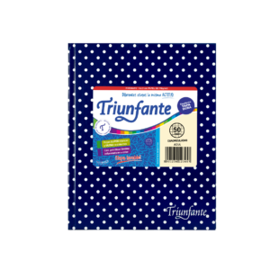CUADERNO TRIUNFANTE 123 X 50 HJS CD LUNARES AZUL