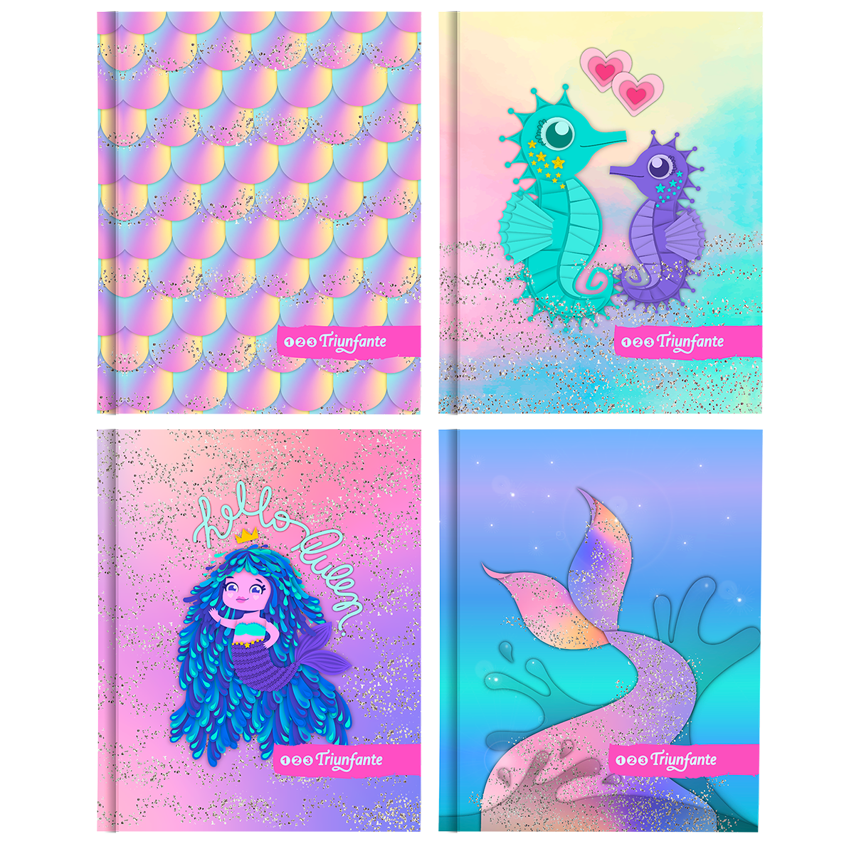 CUADERNO TRIUNFANTE 123 T/CARTON 19X24 X 48 HJS RY SIRENAS