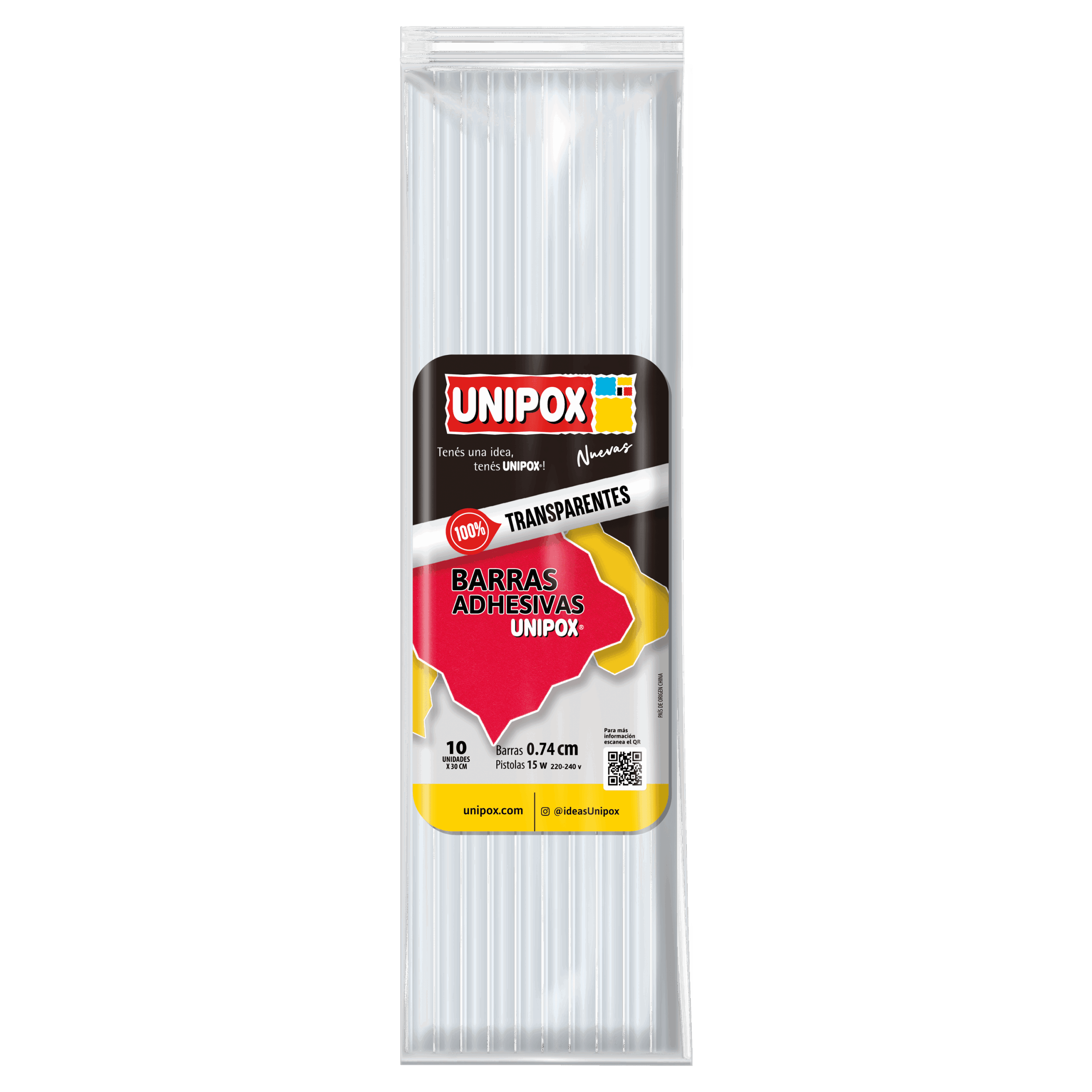 BARRA SILICONA UNIPOX FINA 0.74CM X 10 UN