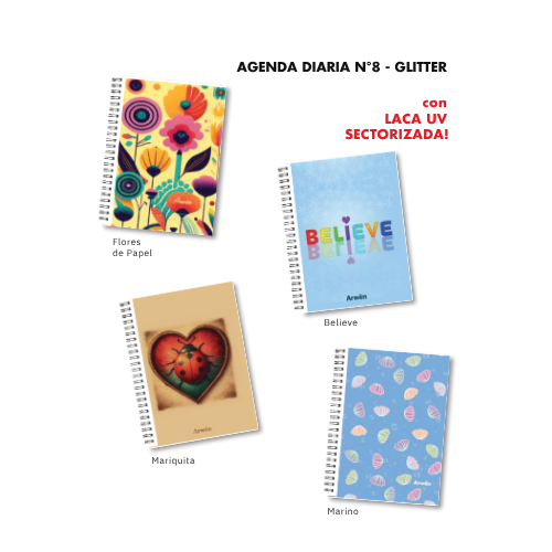 AGENDA ARWEN 2027 DIARIA N° 8 GLITTER