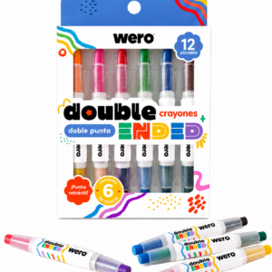 CRAYONES WERO DOBLE PUNTA X 6 UN 12 COLORES RETRACTIL