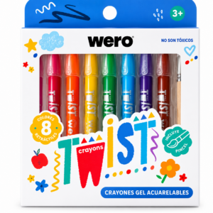 CRAYONES WERO GEL ACUARELABLES X 8 UN RETRACTILES