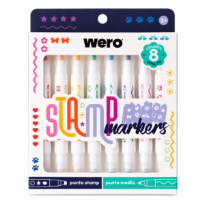 MARCADORES WERO DOBLE PUNTA X 8 UN STAMP