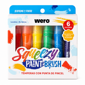 TEMPERA WERO SQUEEZY X 6 COLORES C/PNCEL