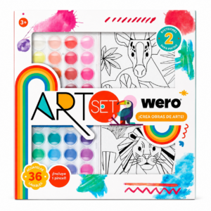 BOX WERO ART SET CON 36 ACUARELAS + 2 BASTIDORES