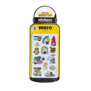 STICKERS BOTELLA WERO MINIONS 2 PLANCHAS