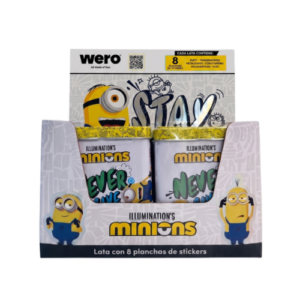 TIN STICKERS WERO MINIONS 8 PLANCHAS HOJALATA