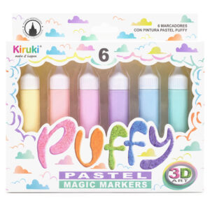 MARCADOR KIRUKI  PUFFY 3D X 6 SURTIDOS PASTEL