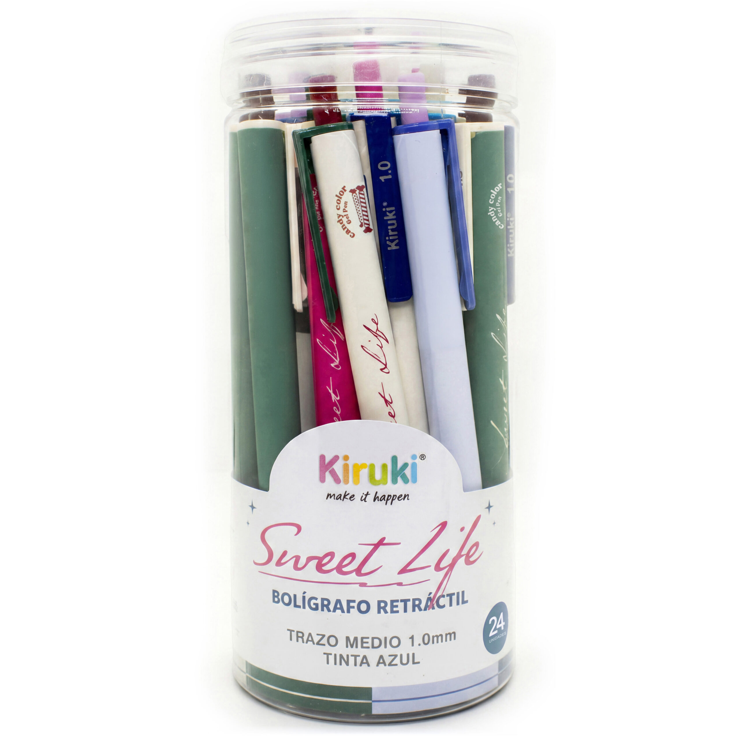 BOLIGRAFO KIRUKI SWEET LIFE AZUL X 24 UN