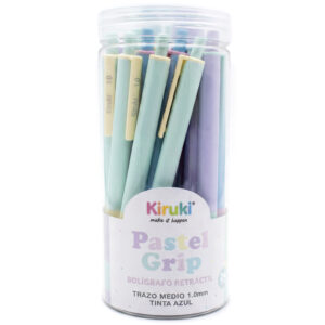 BOLIGRAFO KIRUKI GRIP PASTEL AZUL X 24 UN