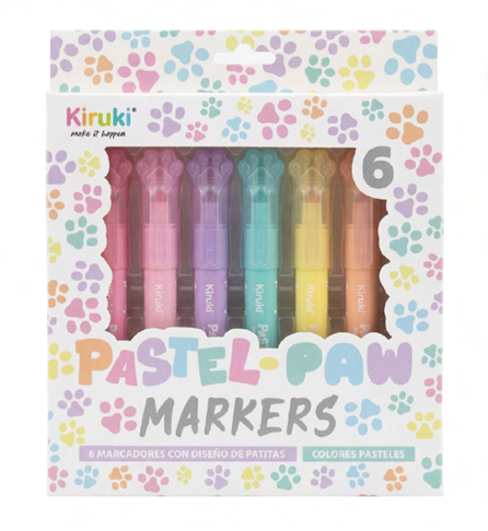 MARCADOR KIRUKI PAW PAW PASTEL X 6 UN