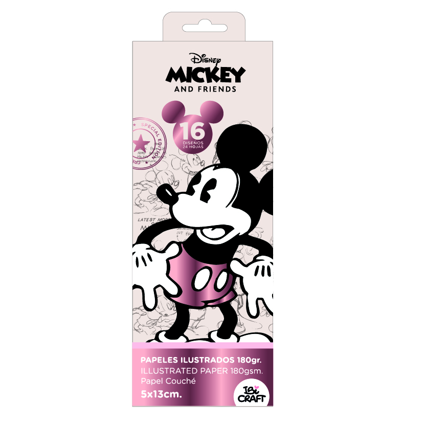 PAPELES IBI ILUSTRADOS 5 X 13 CM X 24 HJS MICKEY & FRIENDS